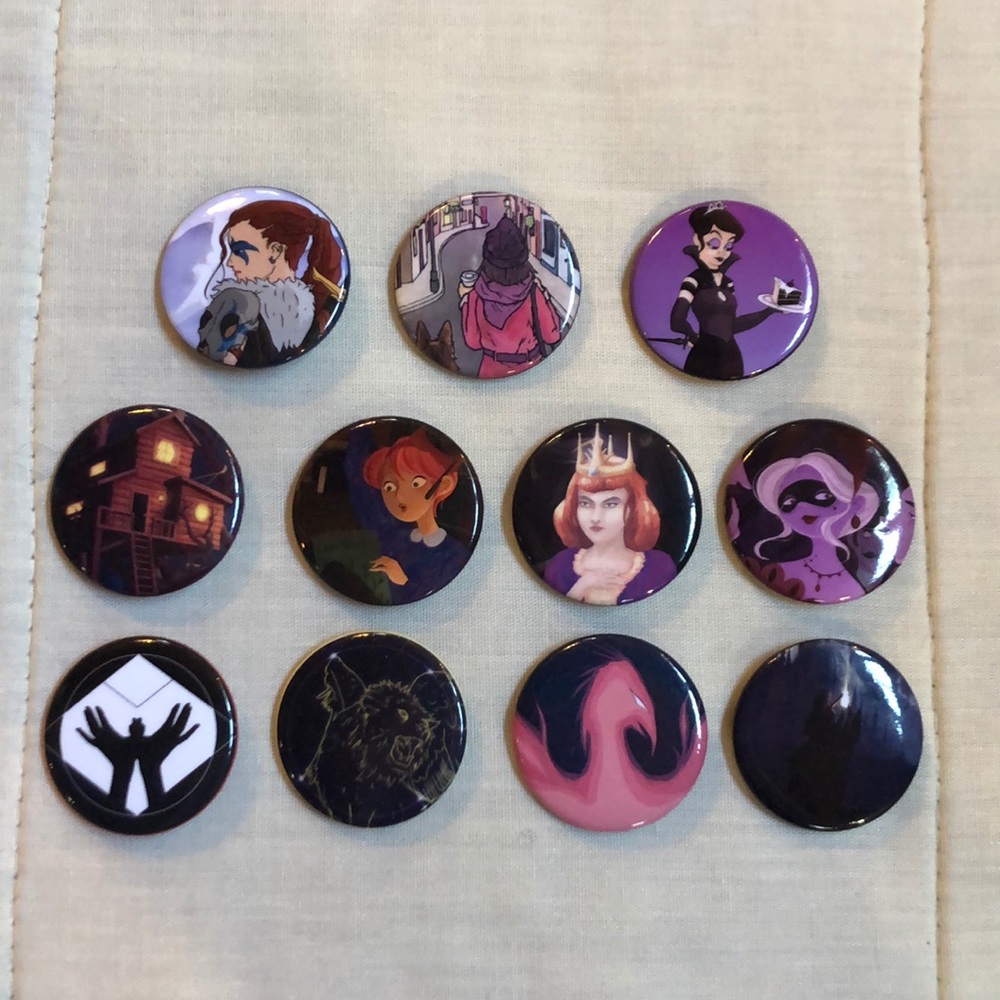 Assorted Button Style Pins - Picture 1 of 6